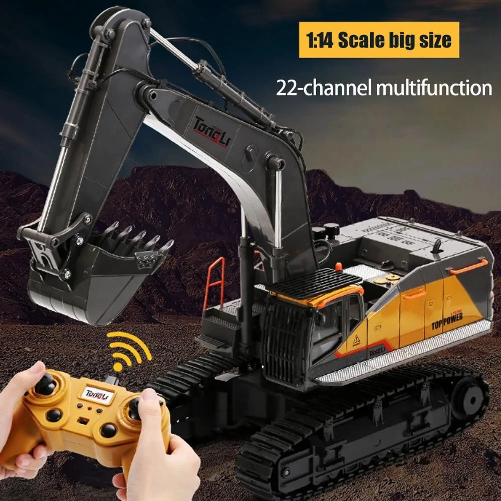 Mexico Stocks Huina 1592/1593/1594 Metal  1/14 Scale RC Excavator Remote Control Digger Construction Vehicle Model 2