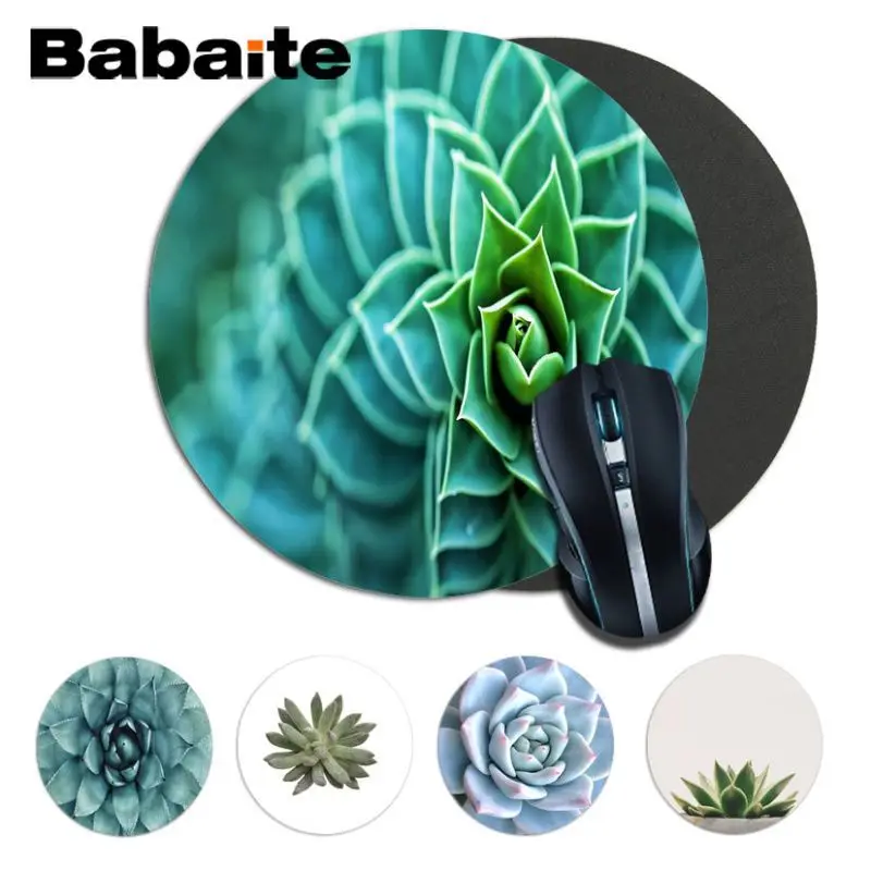 

Babaite Succulent Splendour round Durable Rubber Mouse Mat Pad Size for 20x20CM 22x22cm Speed Version Gaming Mousepads