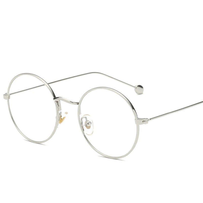 Oulylan, прозрачные круглые очки, оправа для женщин и мужчин, анти-синий светильник, очки для глаз, прозрачные оптические компьютерные очки, розовое золото - Цвет оправы: Silver