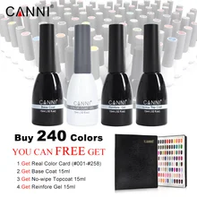 CANNI 15 мл светодиодный Гель-лак для ногтей горячий цвет блестки для ногтей художественная краска Гель-лак впитывающийся органический УФ-гель для ногтей