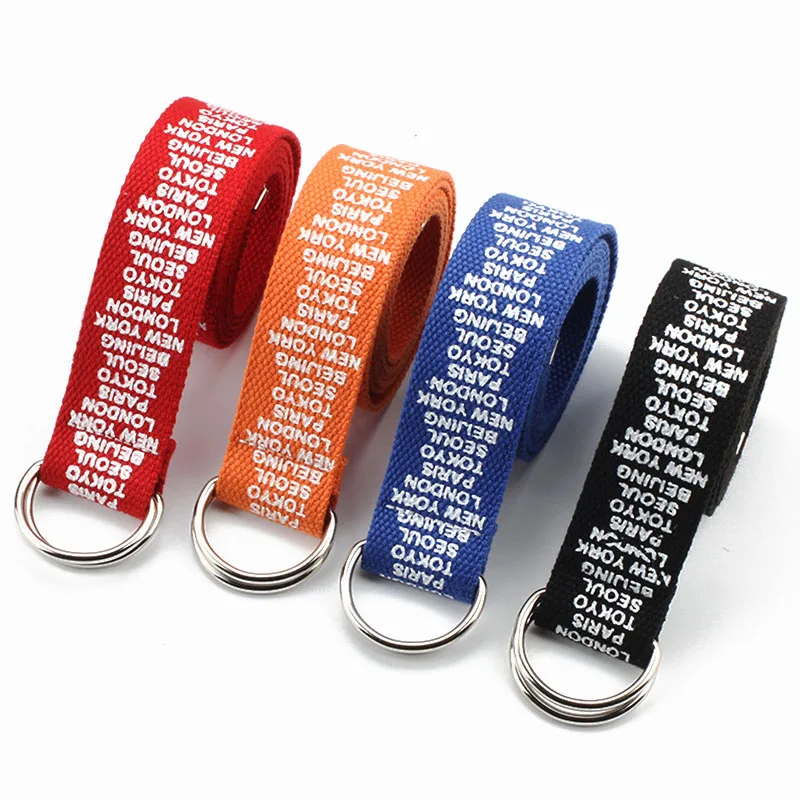 

Casual Female Belt Literary Style Nylon Canvas Metal Buckle Unisex Belt Trend Student Youth Ladies Personality Decorative Belts