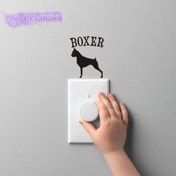 Billig Boxer Auto Hund Schalter Aufkleber Poster Vinyl Wand Kunst Aufkleber Dekor Wandbild Pet Clinic Shop Aufkleber Pflege Salon Aufkleber