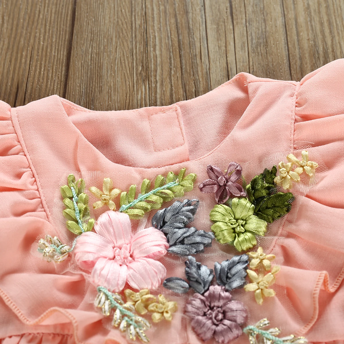 Боди с оборками и цветочным рисунком; Одежда для маленьких девочек; джемпер с длинными рукавами и оборками с объемным цветком; комбинезон; комплекты одежды