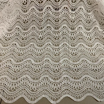 

Nigerian Lace Fabric 2019 High Quality African Water Soluble Embroidered Lace Fabric White French Guipure Wedding Dress Material