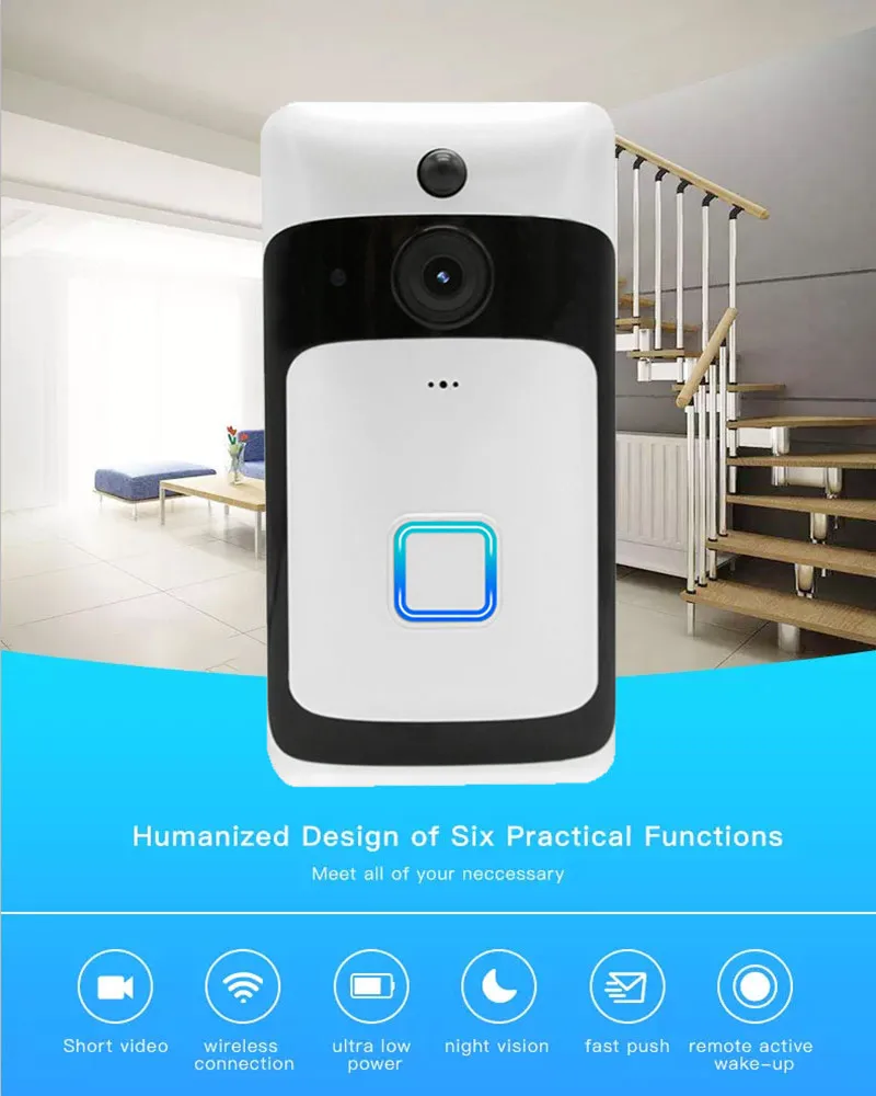 

Wireless Smart Doorbell Camera WiFi Video Home Security Night Vision Door Bell