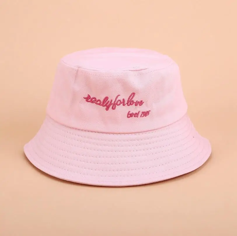 Embroidery letter Bucket Hat Unisex Foldable Lover Bob Cap Hip Hop Gorros Men Summer Caps Panama Fishing Bucket Hat