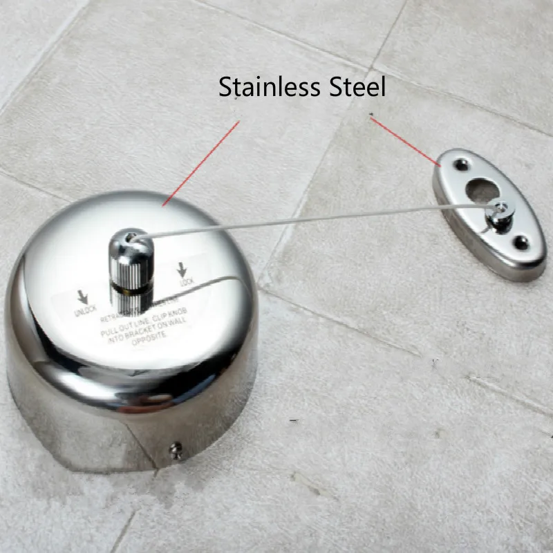 2.5m Clothesline Portable Stainless Steel Retractable Clothesline Laundry Hanger Clothes Dryer