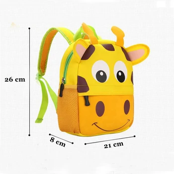 2021 New 3D Animal Children Backpacks Brand Design Girl Boys Backpack Toddler Kids Neoprene School Bags Kindergarten Cartoon Bag 3