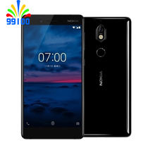Unlocked Original Nokia 7 Qualcomm630 Dual SIM 5.2inch Screen 4GB+ 64GB 16.0MP Camera Fingerprint 4G-LTE