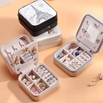 

Makeup Lipstick Storage Box Double layer Travel Jewelry Casket Organizer Beauty Container Necklace Women Birthday Gift