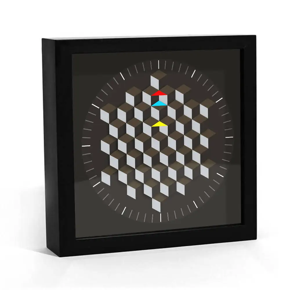 Günstige Moderne Grafik Kunst Design Hexagon Tisch Wanduhr Minimalistischen Decor Rotierenden Platte Smart Uhr Hände Architekten Neuheit Uhr
