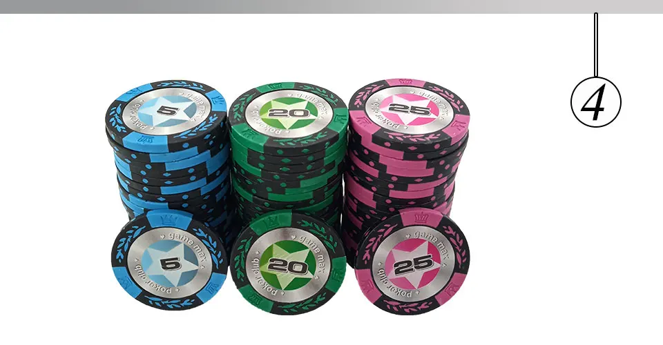 Easytoday 25Pcsset Upscale Poker Chips Set Clay Embedded iron Baccarat Texas Hold'em Professional Poker Chip Pokerstars (4)