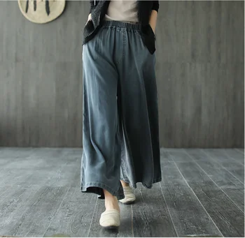 

Spring Summer Jeans Women Large size All-match Denim Pants 2020 New Casual Female Elastic Waist Loose pocket Denim Trousers