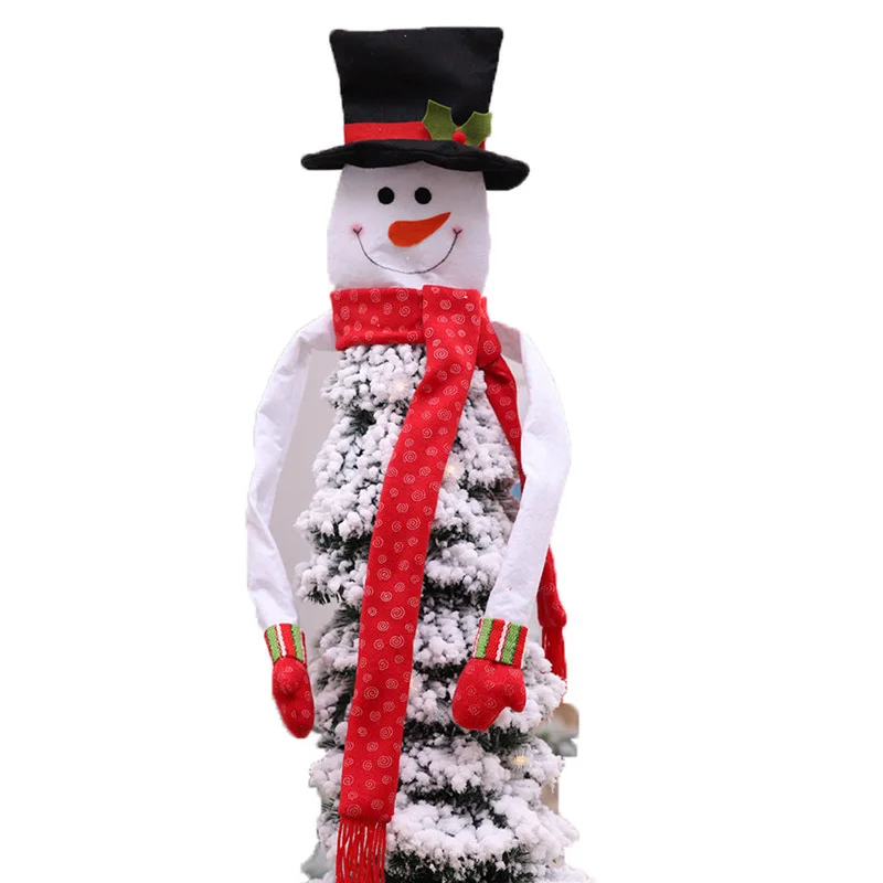 

HLZS-Christmas Tree Snowman Jagged Tree Decoration Christmas Day Hat Tree Top Decoration