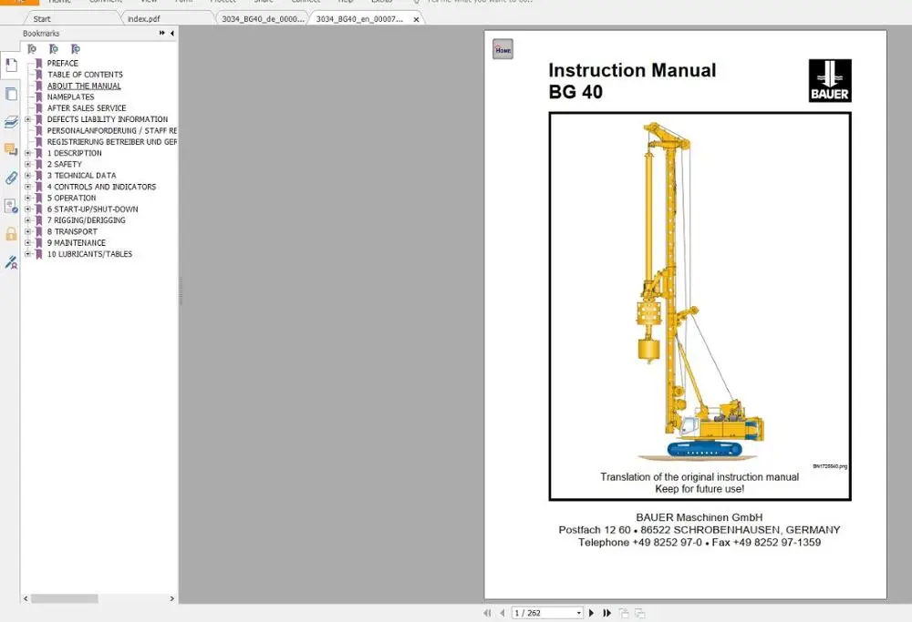 Bauer Foundation Machine Service Manual Инструкция схематическое руководство|ПО| |