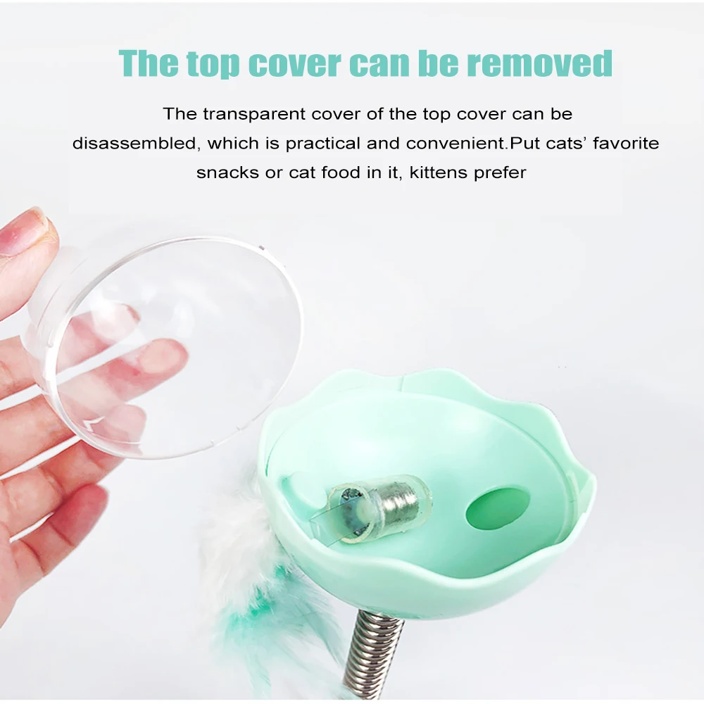 Funny Interactive Cat Toys With LED Light And Feathers Spring Tumbler Leakage Food Kitten Pets Dispenser For IQ Trainning4