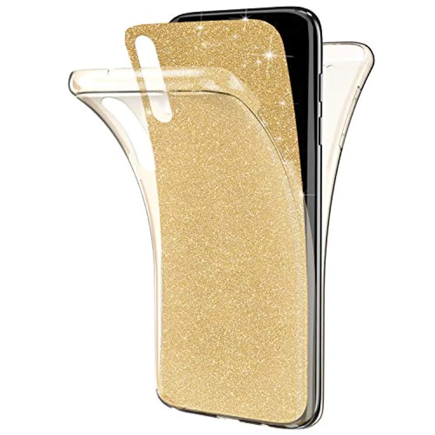 360 3 in 1 Front + Back Glitter Bling TPU Case for Samsung Galaxy A7 A6 A8 Plus J4 J6 J8 2018 Cover Transparent Soft Phone Cases |