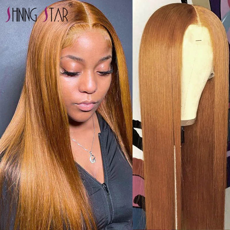 Human Hair Wigs Ginger Lace Front Wig Brazilian Honey Blonde Lace Front Human Hair Wigs For Women Bone Straight Ginger Wig Remy