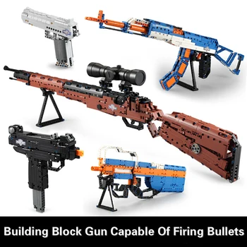 

Desert Eagle Pistol MK23 Pistol Uzi Submachine Gun Military Ww2 Building Blocks For Technic City Police Swat Toys For Kids