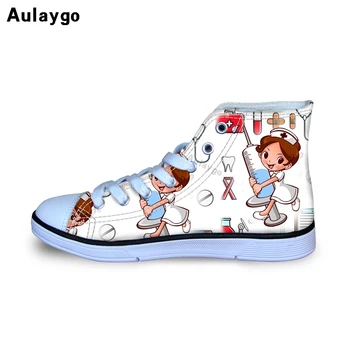 

Aulaygo Cute Cartoon Nurse/Doctor/Hospital Pattern Children's Flat Shoes Girl For Kids Sneakers Canvas Casual Sports Footwear