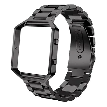 

Smart Watch Band with Frame Case for Fit bit Blaze Magnetic Adjustable Stainless Steel Wristband Wristwatch Strap