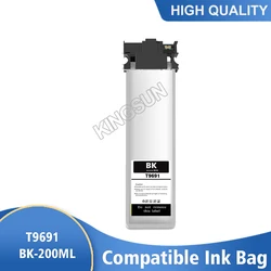 Cartouche d'encre T9691 BK 200ML, avec encre pigmentée et puce, pour imprimante Epson WorkForce Pro WF M5299/M5799 