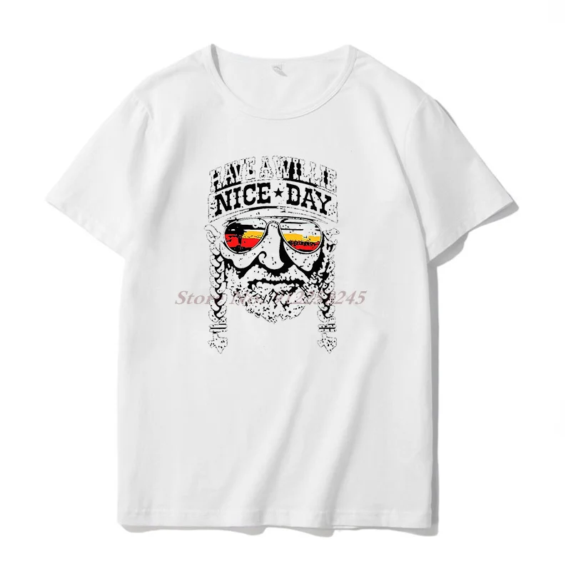 Have A Willie Nice Day Willie Nelson Men t shirt Summer Tshirts Fashion Harajuku Print T Shirts Streetwear Men clothing