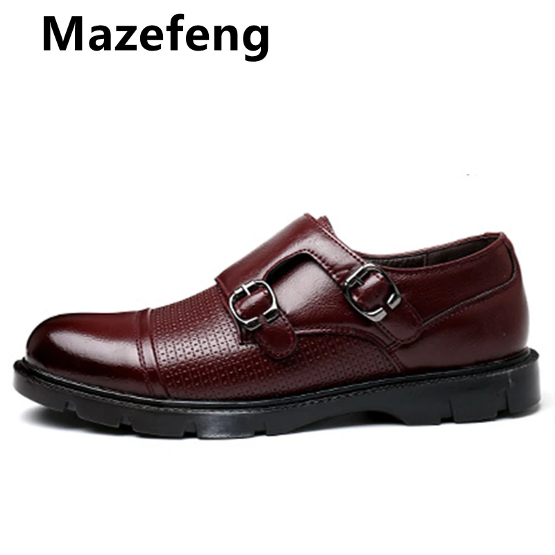 Mazefeng/роскошные мужские туфли на плоской подошве; повседневные мужские туфли-оксфорды из натуральной кожи; модельные туфли на шнуровке; Sapato; Мужская обувь; Homme Cuir