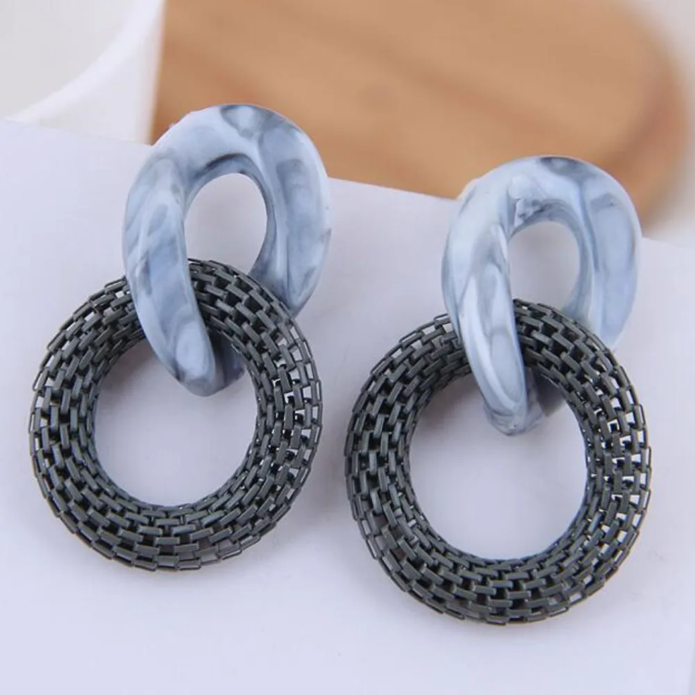 

New Red Round Acrylic Mesh Dangle Earrings For Women Fashion Leopard Print Long Punk Oorbellen Hot Sale Top Quality Pendant