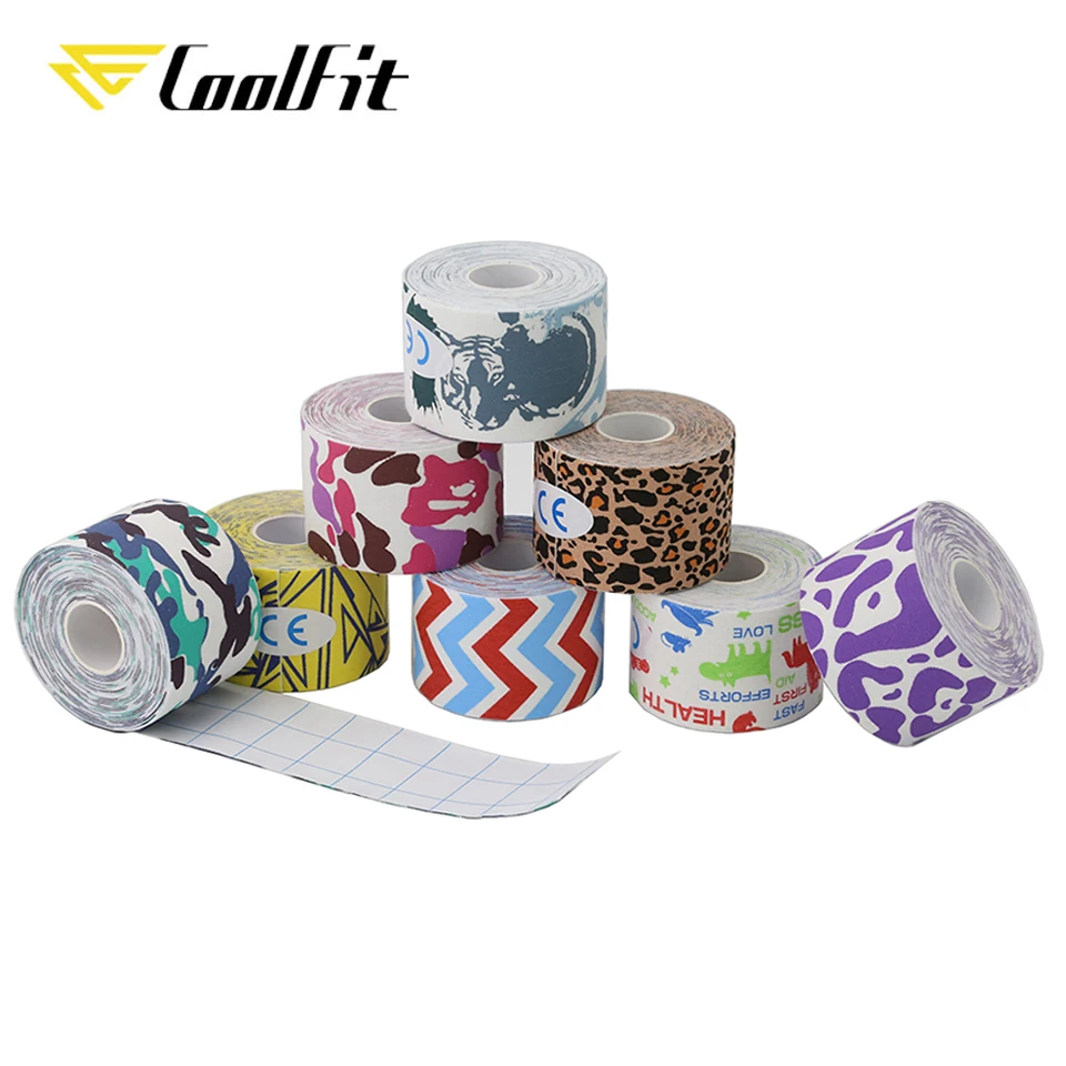 Elastic Sport Bandage Tape 5M CoolFit Knee Protector Self Adhesive Cotton Elastoplast Bandage Kinesiology Muscle Tape For Gym For Sports Tape Kinesiology Tape
