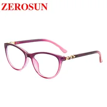 Zerosun компьютерные очки женские блокирующие синий светильник кошачий глаз женские очки оправа Модные прозрачные линзы поддельные