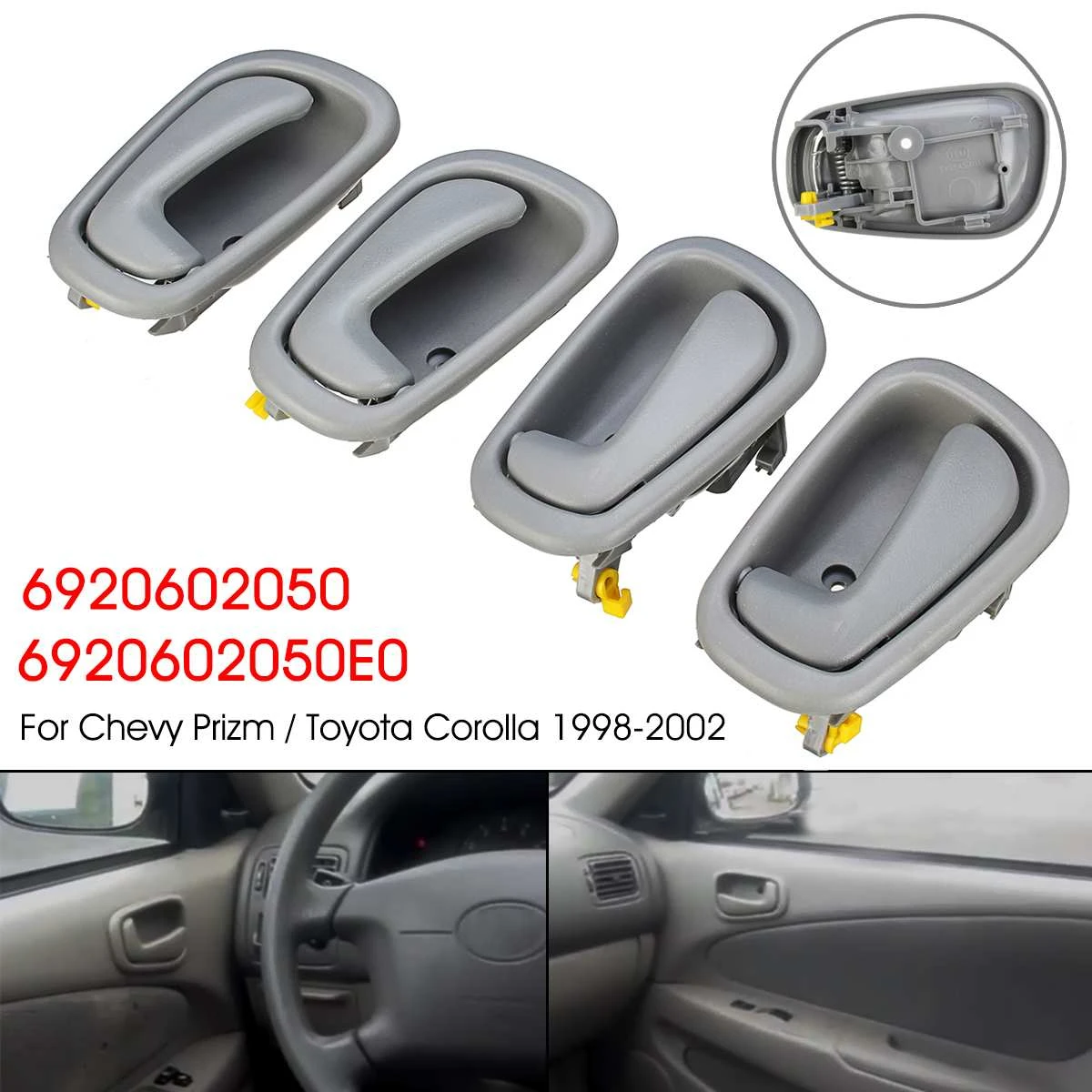 4pcs Gray Interior Door Handle For Toyota Corolla Geo For Prizm 1998 1999 2000 2001 2002 6920602050 Interior Door Handles Aliexpress