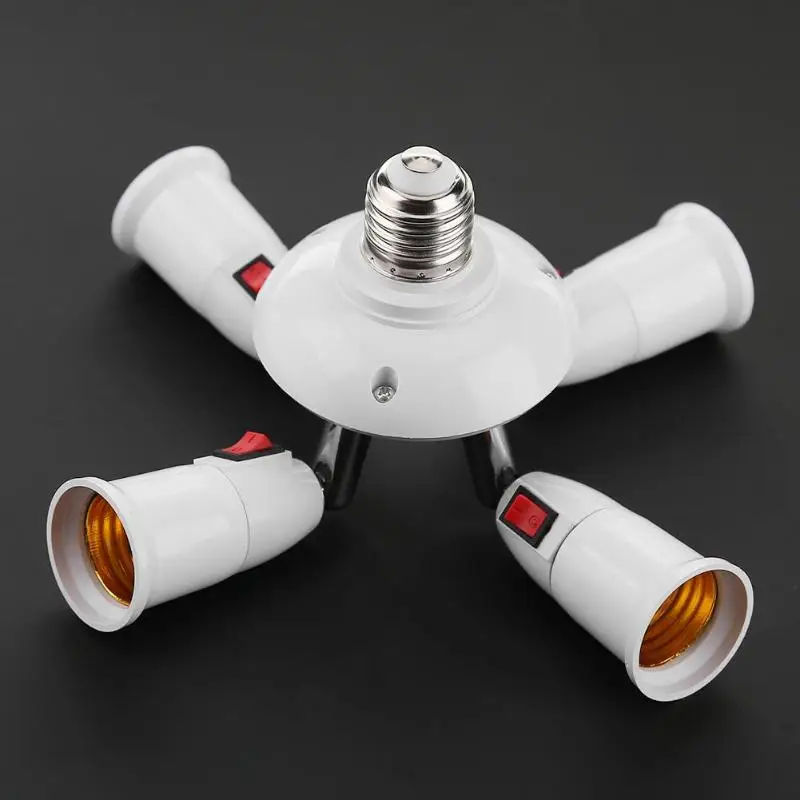 

E27 Splitter 3/4 Heads Lamp Base Adjustable LED Light Bulb Holder Adapter Converter Socket Light Bulb Holder