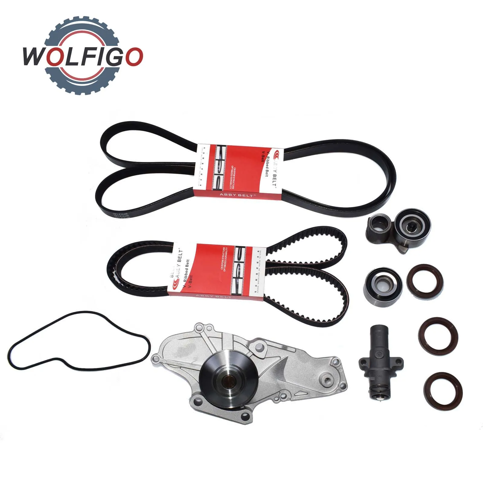 

WOLFIGO Timing Belt Idler Water Pump Crankshaft Cam Seal for Honda Accord Odyssey Pilot Ridgeline Acura RL MDX TL 19200-RDV-J01