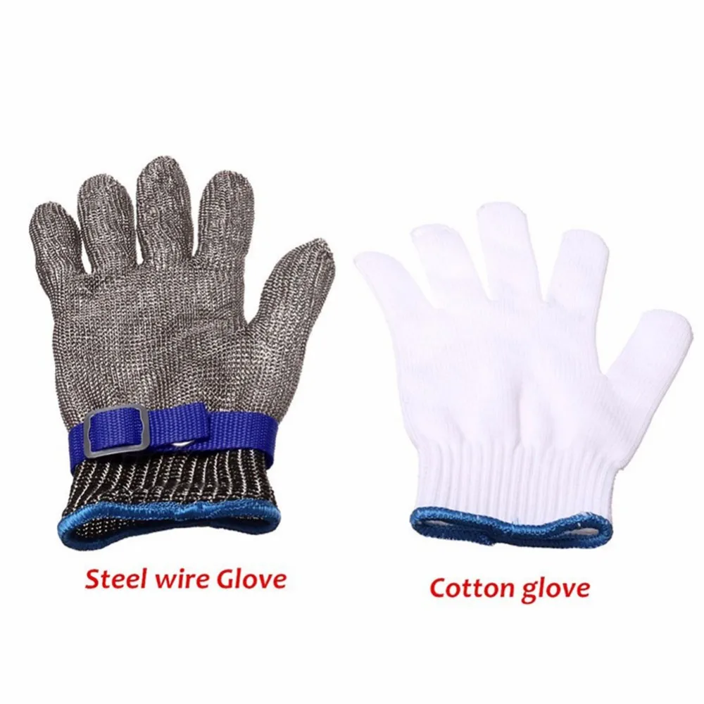 1 PC Anti-cut Glove Level 5 Protection Safety Cut Proof Stab Resistant Stainless Steel Metal Mesh Butcher Glove Fishing Gloves