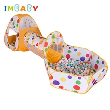 IMBABY-Juegos portátiles 3 en 1 para interior para niños, tienda al aire libre de alta calidad compuesto de corralito, y tipi con piscina de bolas para juguetes secos de bebé grande y chico