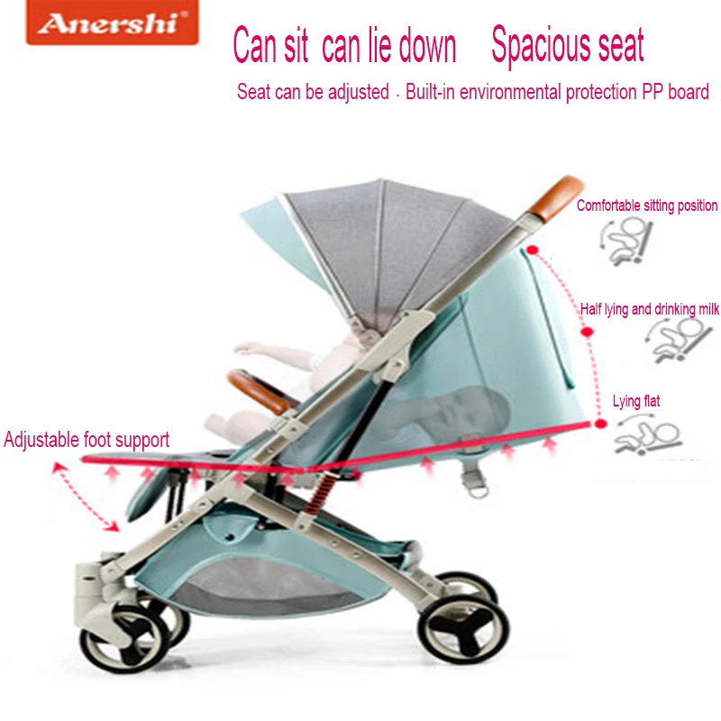  Anershi baby stroller folding portable trolley baby stroller ultra light stroller on the plane ombr