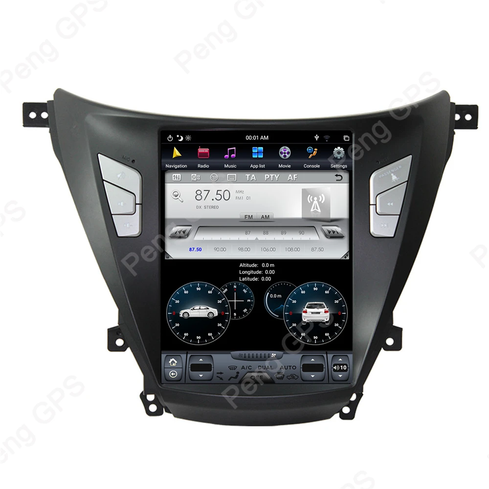 Excellent 10.4" 4G+64G PX-6 Android 8.1 Tesla Vertical Screen for Hyundai Elantra 2014-2016 Audio Player 1920*1080 GPS Navigation 4K Unit 11