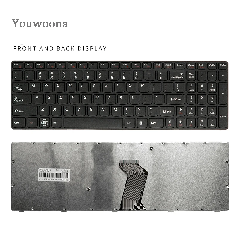 New Laptop Keyboard For Lenovo Ideapad Y570 Y570N Y570I Y570D Y570I7