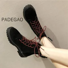 Женские ботинки; коллекция года; Модные женские мотоциклетные ботинки; зимние женские ботильоны; черные ботинки