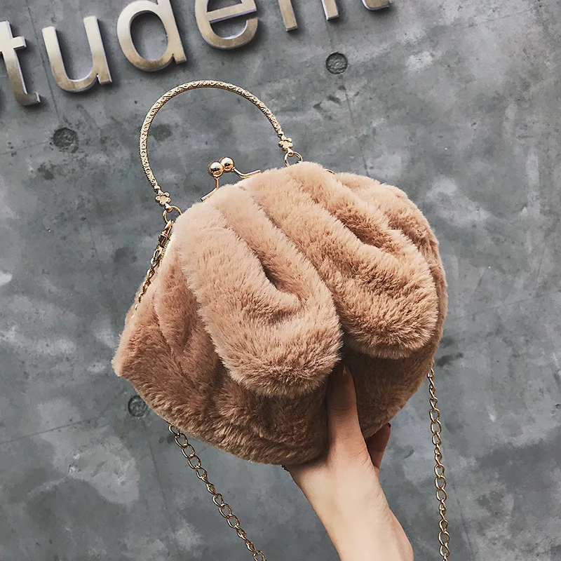 

Small Bag Women's 2018 New Style Fashion Fashion Cute Plush Handbag Korean-style Versatile Chain Crossbody Bag