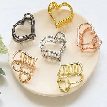 

1PC Fashion Metal Hair Crab Clip Geometric Hair Claw Clamp Heart Shape Hairpin Solid Color Barrette Women Girl Hair Accessories