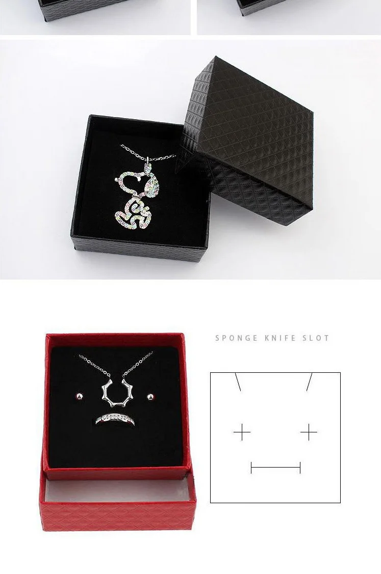 Square Jewelry Organizer Box For Earrings Necklace Bracelet Display Gift Box Holder Packaging Cardboard Boxes Black 7.5x7.5