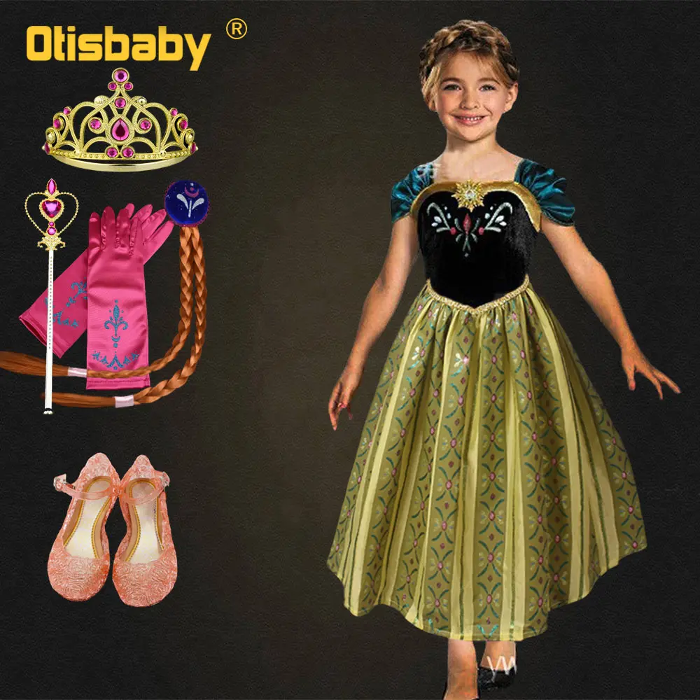 2019 Di Natale Delle Ragazze Della Principessa Anna di Halloween del Vestito  Elsa Costume Per Bambini Per Bambini Festa di Compleanno Abiti Da Anna  Incoronazione Costumi|Dresses| - AliExpress