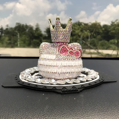 F with non-slip mat Корона KT Cat Стразы держатель для духов Кристалл Kitty Bling автомобильный освежитель воздуха Helloo Kitty домашний автомобильный парфюмерный диффузор домашний декор - Цвет: F with non-slip mat