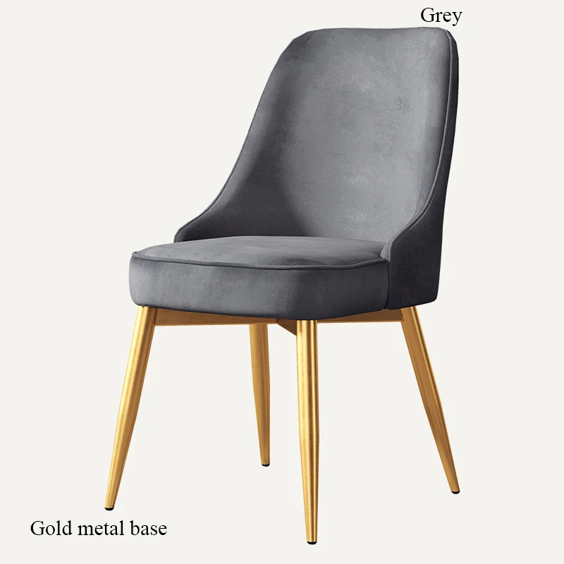 Gold base Grey Современный минималистичный высокий отскок ресторанная мебель стул ресторан современный Pu китайский железный стул деревянный кухонный обеденный стул отдых - Цвет: Gold base Grey