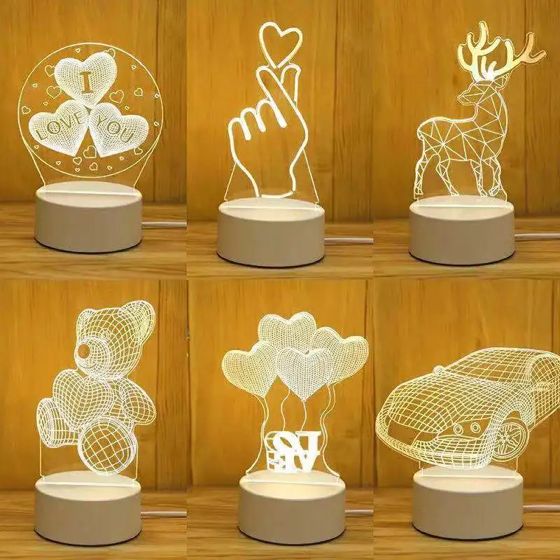 Новый переключатель 3D Ночной светильник LED лампа умный дом красочные