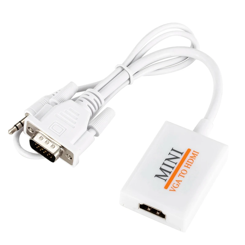Mini Vga a Hdmi 1080P Hd Tv Hdtv Av Pc Video Audio Cavo Adattatore Del Convertitore