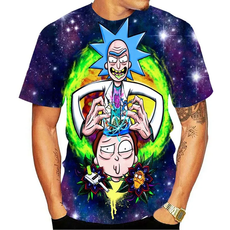 

Anime Rick e Morty Tshirt 3D impresso homens e mulheres T-shirt de manga curta moda verão casual T shirt tamanho xxs-6xl
