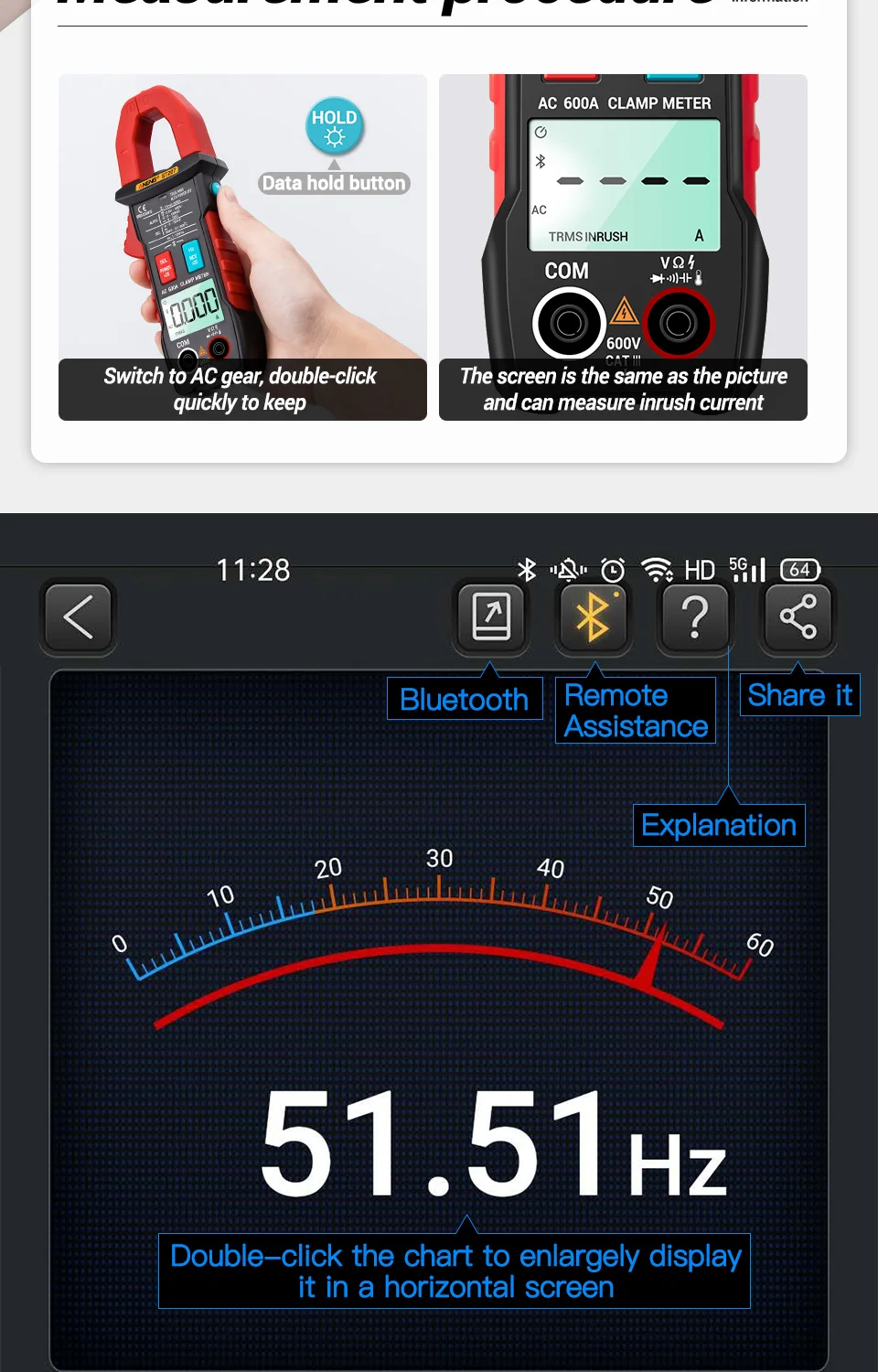 Digital Bluetooth Multimeter Clamp Meter